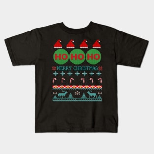 Ho Ho Ho Tacky Ugly Christmas Design Kids T-Shirt